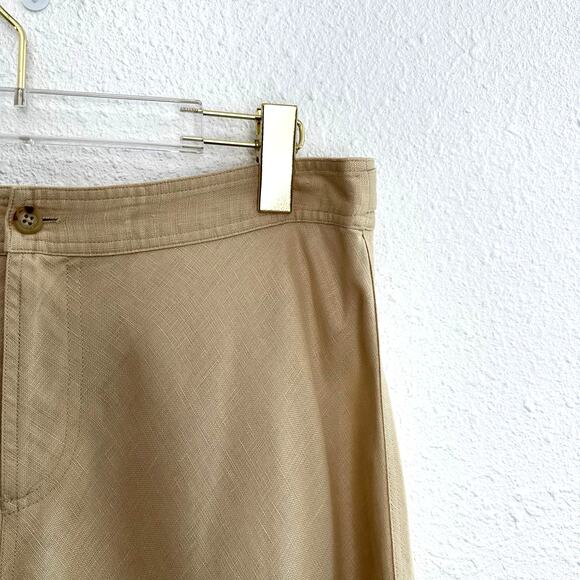 Lauren Ralph Lauren Maxi Linen Skirt Women Size 10 Tan Lined Modest Minimalist - Picture 4 of 7